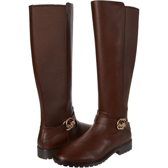 COACH FARRAH TALL LEATHER RIDING BOOTS WALNUT BROWN NIB‎ $225 - Picture 5 of 9